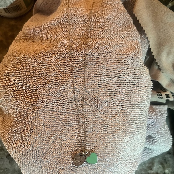 Tiffany Blue Double Heart Silver necklace - Picture 3 of 9